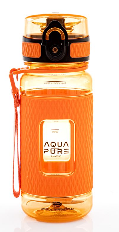 Bidon AQUA PURE by ASTRA 400 ml - neon orange Bidon AQUA PURE by ASTRA 400 ml - neon orange - obrazek 1