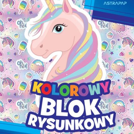Blok rysunkowy kolorowy 80G ASTRAPAP A4 10 ark "Pixel&Unicorn"