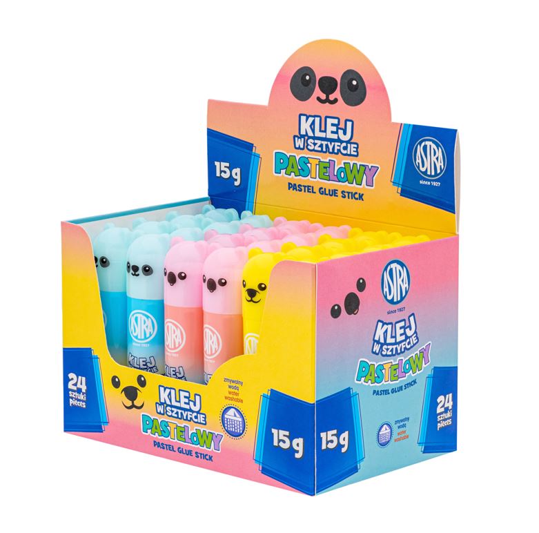 Klej w sztyfcie zwierzątka PVA ASTRA Pastel Line 15 g Klej w sztyfcie zwierzątka PVA ASTRA Pastel Line 15 g - obrazek 1