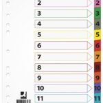 Przekładki Q-CONNECT Mylar, karton, A4, 225x297mm, 1-12, 12 kart, lam. indeks, mix kolorów