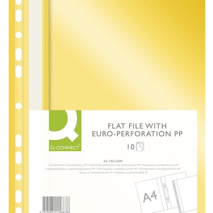 Skoroszyt Q-CONNECT, PP, A4, standard, 120/170mikr., wpinany, żółty