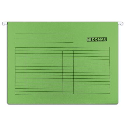 Teczka zawieszkowa DONAU, A4, 230gsm, zielona (opakowanie 5 szt.)