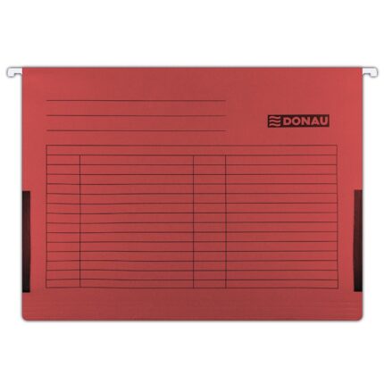 Teczka zawieszkowa DONAU z boczkami, A4, 230gsm, czerwona (opakowanie 5 szt.)