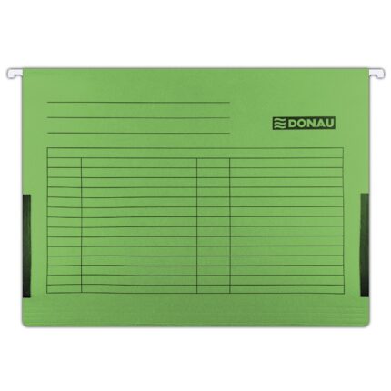 Teczka zawieszkowa DONAU z boczkami, A4, 230gsm, zielona (opakowanie 5 szt.)