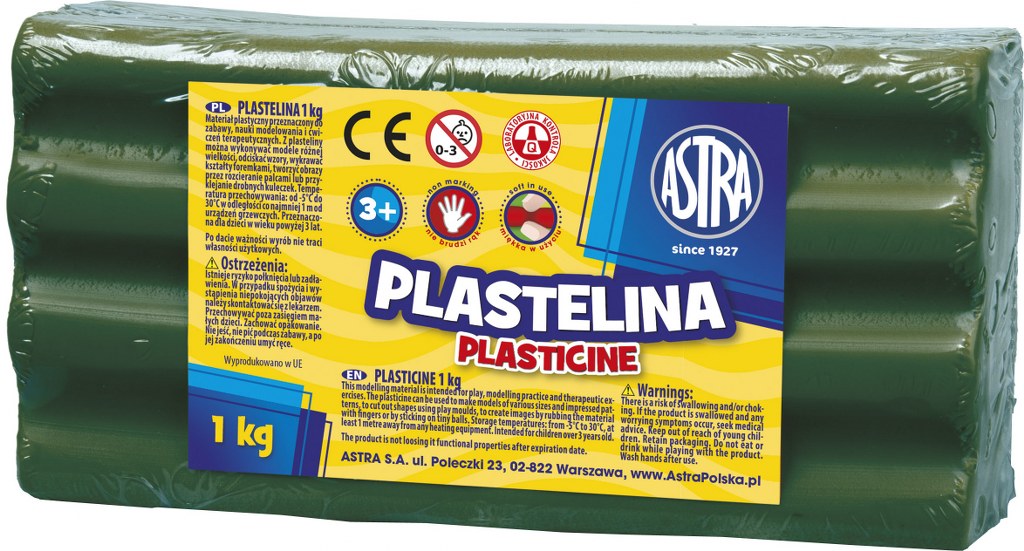 Plastelina Astra 1 kg zielona ciemna Plastelina Astra 1 kg zielona ciemna - obrazek 1