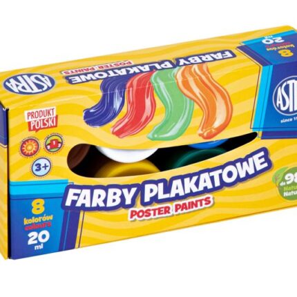 Farby plakatowe Astra 8 kol x 20 ml STANDARD BOX