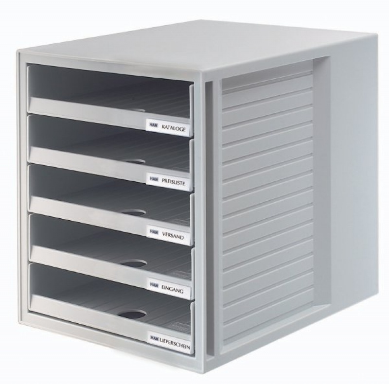 72150-18632-zestaw_5_szufladek_han_cabinetset_polistyren_a-800w-1 Zestaw 5 szufladek HAN CabinetSet, polistyren, A4, otwarte, szary - obrazek 1