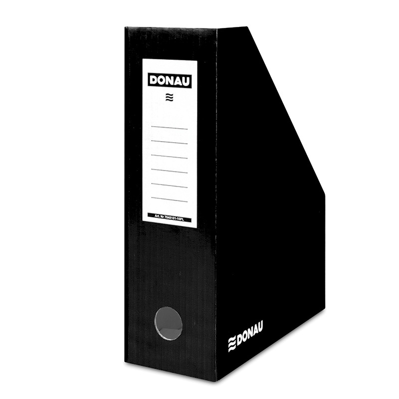 72355-18268-pojemnik_na_dokumenty_donau_karton_a4_100mm_la-800w-1 Pojemnik na dokumenty DONAU, karton, ścięty, A4/100mm, lakierowany, czarny - obrazek 1