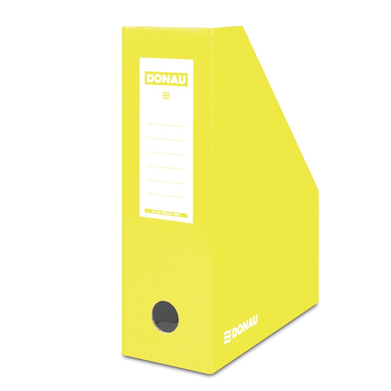 72371-18273-pojemnik_na_dokumenty_donau_karton_a4_100mm_la-800w-1 Pojemnik na dokumenty DONAU, karton, ścięty, A4/100mm, lakierowany, żółty - obrazek 1
