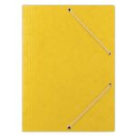 Teczka z gumką DONAU, preszpan, A4, 390gsm, 3-skrz., żółta (opakowanie 10 szt.)