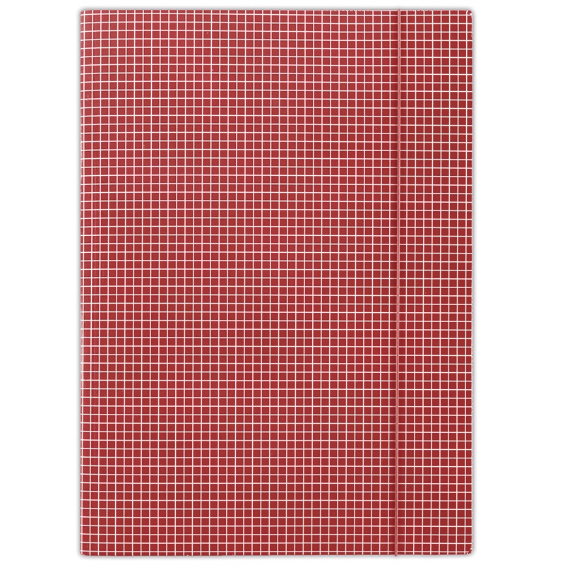 72835-14998-teczka_z_gumka_donau_karton_a4_400gsm_3_skrz_c-800w Teczka z gumką DONAU, karton, A4, 400gsm, 3-skrz., czerwona w kratę - obrazek 1