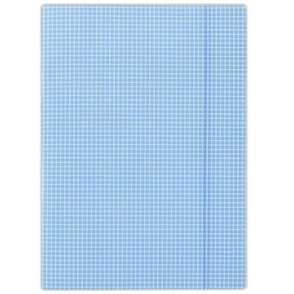 Teczka z gumką DONAU, karton, A4, 400gsm, 3-skrz., niebieska w kratę