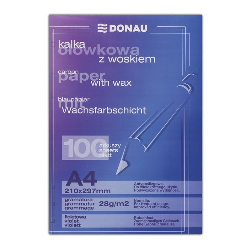 73389-13649-kalka_olowkowa_donau_z_woskiem_a4_100szt_fiole-800w Kalka ołówkowa DONAU z woskiem, A4, 100szt., fioletowa - obrazek 1