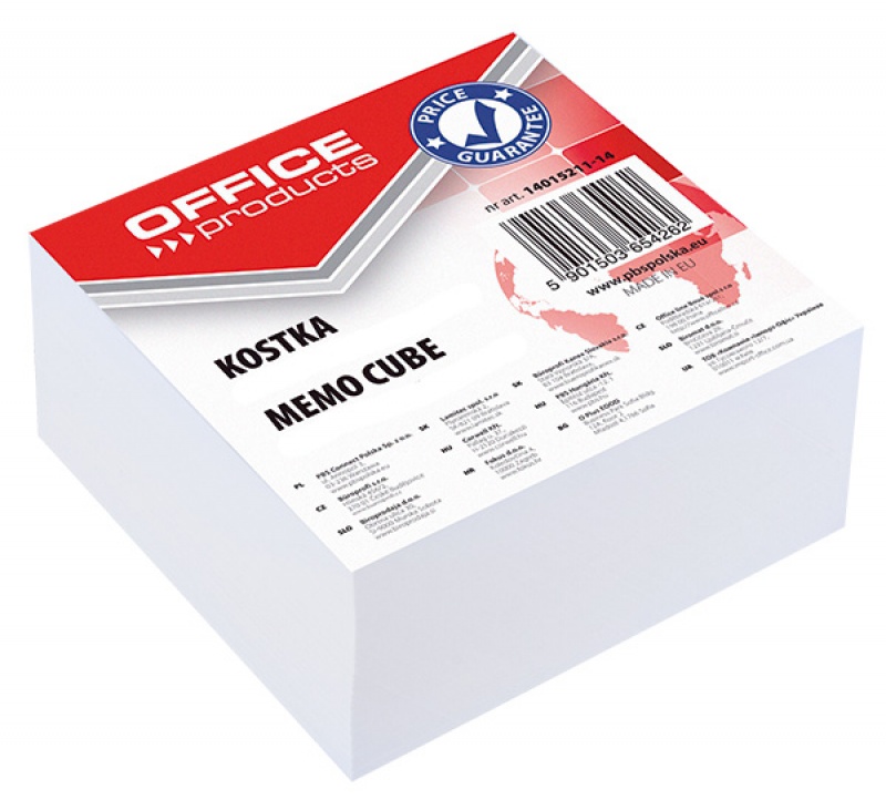 73695-19939-kostka_office_products_klejona_85x85x40mm_bial-800w Kostka OFFICE PRODUCTS klejona, 85x85x40mm, biała - obrazek 1