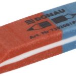 Gumka wielofunkcyjna DONAU, 40x14x8mm, niebiesko-czerwona