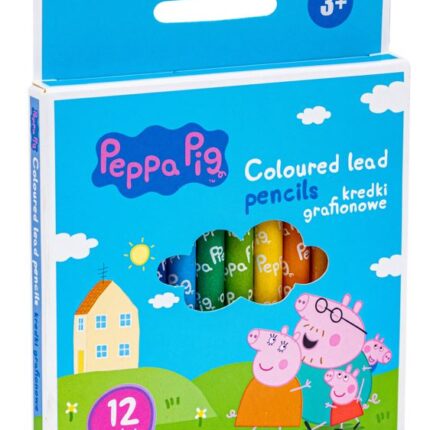 Kredki grafionowe okrągłe Peppa Pig - 12 kolorów - 7/85 mm