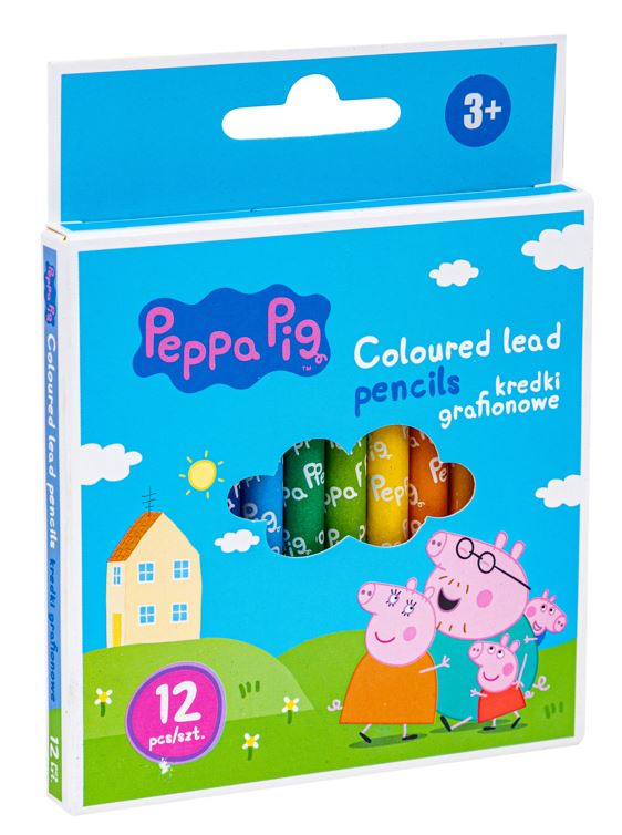 Kredki grafionowe okrągłe Peppa Pig - 12 kolorów - 7/85 mm Kredki grafionowe okrągłe Peppa Pig - 12 kolorów - 7/85 mm - obrazek 1