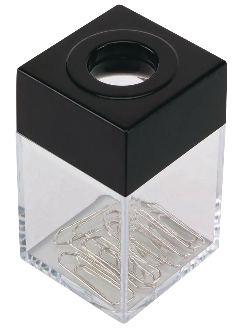 75225-17035-pojemnik_magn_na_spinacze_q_connect_maly_trans-800w Pojemnik magn. na spinacze Q-CONNECT, mały, transparentny czarny - obrazek 1