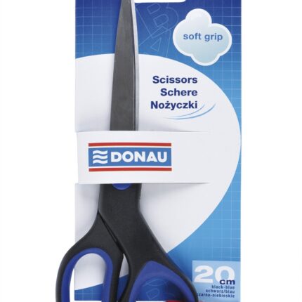 Nożyczki biurowe DONAU Soft Grip, 20cm, niebieskie