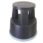 Taboret biurowy Q-CONNECT, mobilny, plastikowy, czarny
