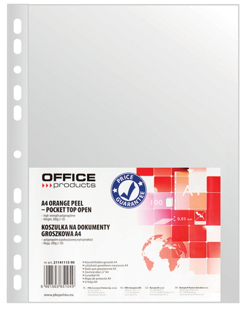 77722-16820-koszulki_na_dokumenty_office_products_pp_a4_gr-800w Koszulki na dokumenty OFFICE PRODUCTS, PP, A4, groszkowe, 30mikr., 100szt. - obrazek 1