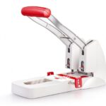 Dziurkacz profesjonalny SAXDesign 908, dziurkuje do 150 kartek, szary/czerwony