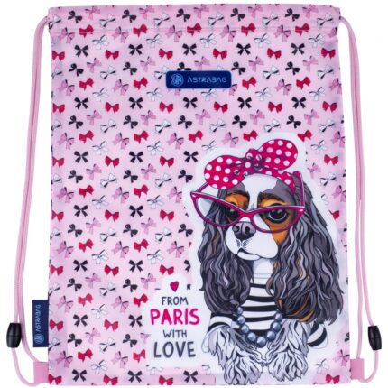 Worek na obuwie ASTRABAG AD1, SWEET DOGS WITH BOWS