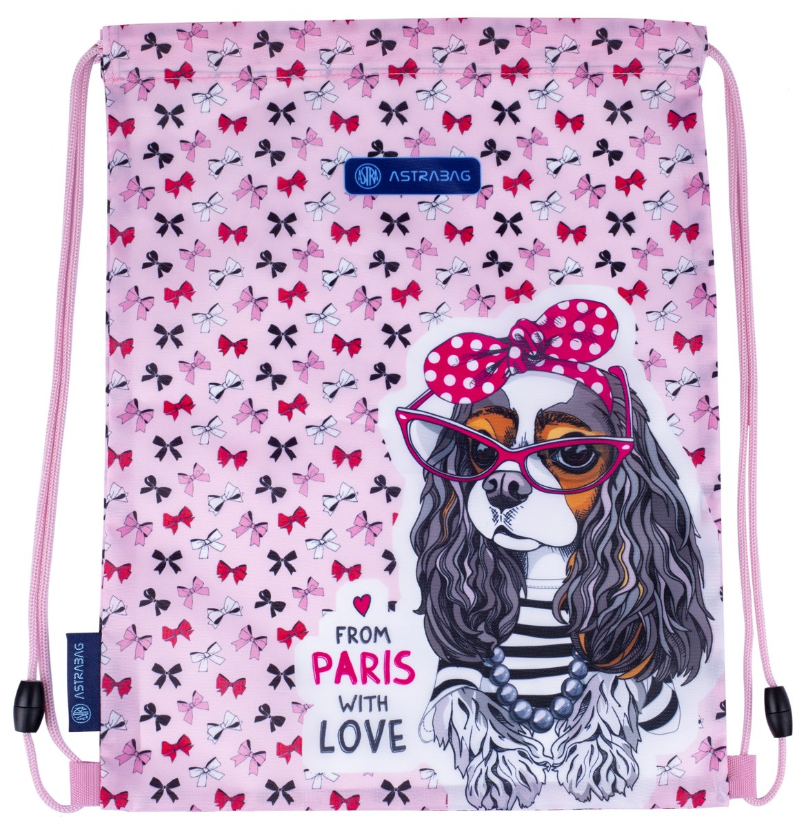 Worek na obuwie ASTRABAG AD1, SWEET DOGS WITH BOWS Worek na obuwie ASTRABAG AD1, SWEET DOGS WITH BOWS - obrazek 1