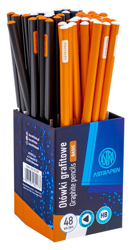 Ołówki grafitowe trójkątne HB ASTRAPEN - Classic - 48 szt. drum Ołówki grafitowe trójkątne HB ASTRAPEN - Classic - 48 szt. drum - obrazek 1
