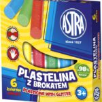Plastelina z brokatem Astra 6 kolorów