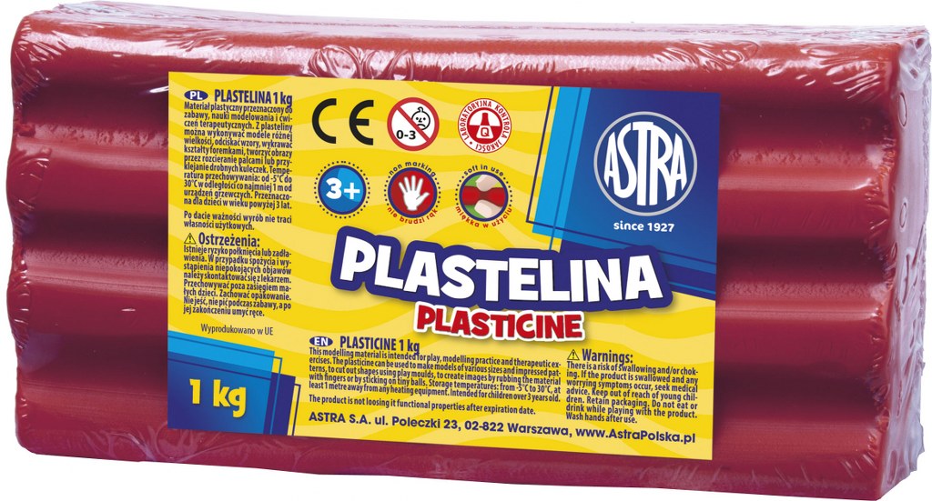Plastelina Astra 1 kg różowa Plastelina Astra 1 kg różowa - obrazek 1