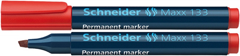 81652-23992-marker_permanentny_schneider_maxx_133_sciety_1-800w Marker permanentny SCHNEIDER Maxx 133, ścięty, 1-4mm, czerwony (opakowanie 10 szt.) - obrazek 1