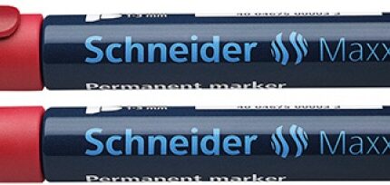 Marker permanentny SCHNEIDER Maxx 230, okrągły, 1-3mm, czerwony (opakowanie 10 szt.)