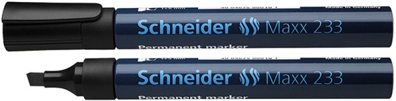 81664-24004-marker_permanentny_schneider_maxx_233_sciety_1-800w Marker permanentny SCHNEIDER Maxx 233, ścięty, 1-5mm, czarny (opakowanie 10 szt.) - obrazek 1