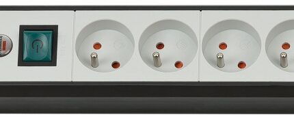Listwa zasilająca BRENNENSTUHL Premium, 4 gniazd, zaczep, 1,8m, z wył., czarna