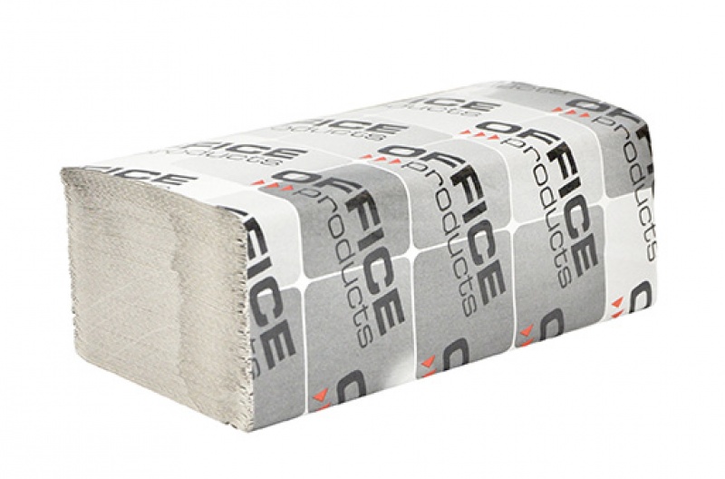 81918-24126-reczniki_skladane_zz_makulaturowe_ekonomiczne_-800w Ręczniki składane ZZ makulaturowe ekonomiczne OFFICE PRODUCTS, 1-warstwowe, 4000 listków, 20szt., szare - obrazek 1