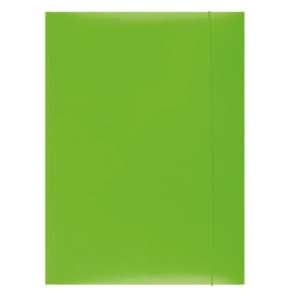 Teczka z gumką OFFICE PRODUCTS, karton/lakier, A4, 350gsm, 3-skrz., zielona