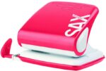 Dziurkacz SAXDesign 418 paperbox, dziurkuje do 30 kartek, czerwony