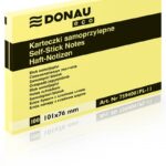 Bloczek samoprzylepny DONAU Eco, 101x76mm, 1x100 kart., jasnożółty (opakowanie 12 szt.)