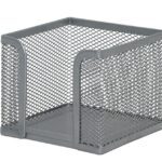 Pojemnik na karteczki Q-CONNECT Office Set, metalowy, srebrny