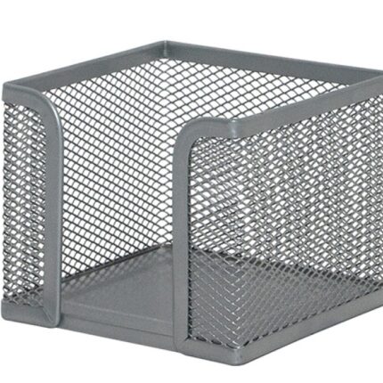 Pojemnik na karteczki Q-CONNECT Office Set, metalowy, srebrny