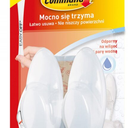 Akcesoria łazienkowe COMMAND™ (BATH-18), średnie, 2 szt., białe