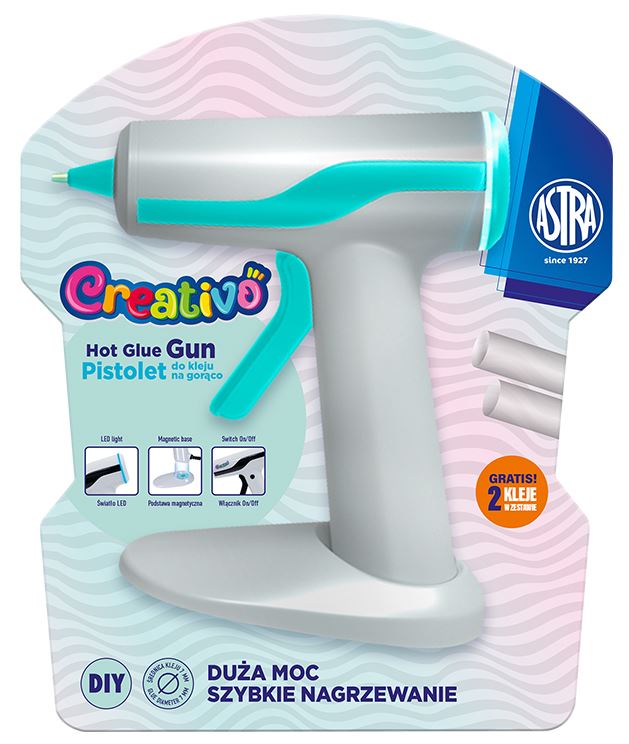 Pistolet do kleju na gorąco 30W ASTRA Creativo w zestawie 2 kleje Pistolet do kleju na gorąco 30W ASTRA Creativo w zestawie 2 kleje - obrazek 1