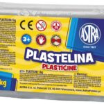 Plastelina Astra 1 kg popielata
