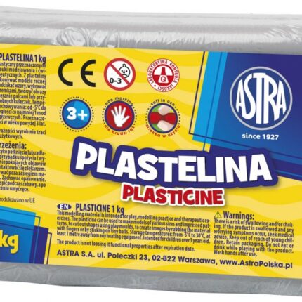 Plastelina Astra 1 kg popielata