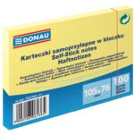 Bloczek samoprzylepny DONAU, 105x76mm, 1x100 kart., jasnożółty (opakowanie 12 szt.)