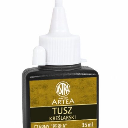 Tusz kreślarski 35 ml czarny perła – wodoodporny, do rapidografów.