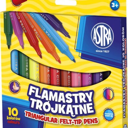 Flamastry trójkątne jumbo 10 kolorów