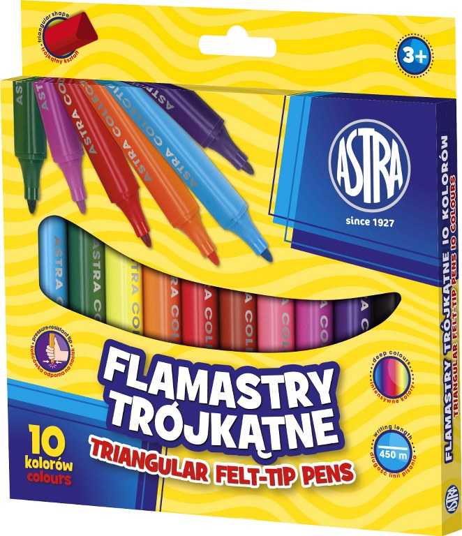 Flamastry trójkątne jumbo 10 kolorów Flamastry trójkątne jumbo 10 kolorów - obrazek 1