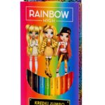 Kredki trójkątne JUMBO RAINBOW HIGH - 10 kolorów